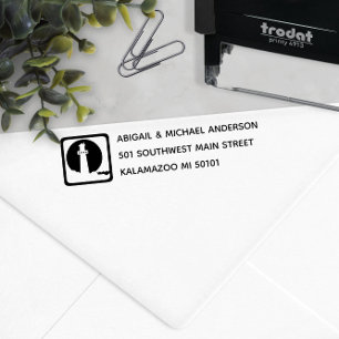 ⚓️ Nautical Lighthouse Return Address Self-inking Stamp