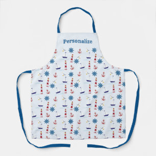 Nautical Lighthouse Sailboat Sailing Boat Apron