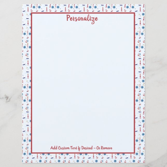 Nautical Lighthouse Ship Anchor & Buoy Personalise (Front)