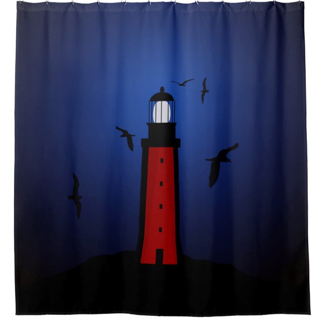 Nautical Lighthouse Shower Curtain (Front)
