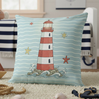 Nautical Lighthouse & Starfish ID1249 Cushion