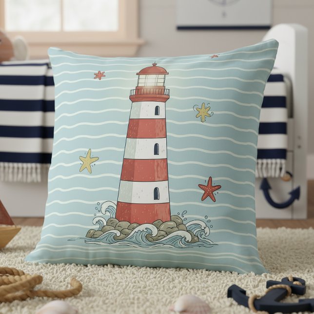 Nautical Lighthouse & Starfish ID1249 Cushion (Creator Uploaded)