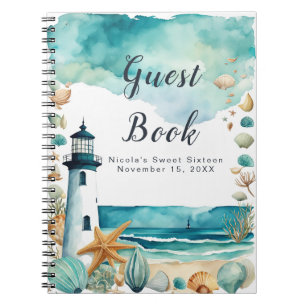 Nautical Lighthouse Sweet Sixteen Birthday Notebook