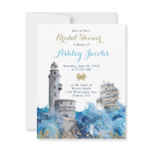 Nautical Lighthouse Waves Ship Bridal Shower