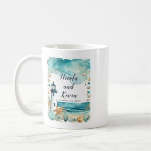 Nautical Lighthouse Wedding Coffee Mug