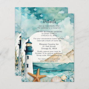 Nautical Lighthouse Wedding Details Enclosure Card