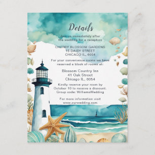 Nautical Lighthouse Wedding Details  Enclosure Card