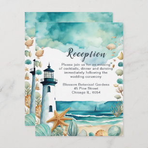 Nautical Lighthouse Wedding Enclosure Card