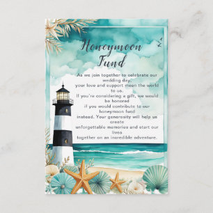 Nautical Lighthouse Wedding Honeymoon Fund Enclosure Card