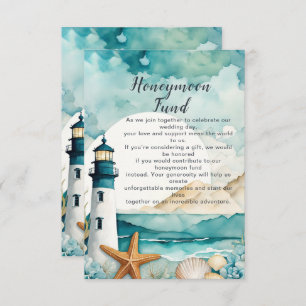 Nautical Lighthouse Wedding Honeymoon Fund Enclosure Card