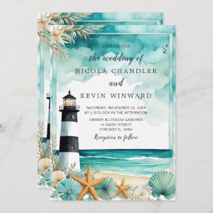 Nautical Lighthouse Wedding Invitation