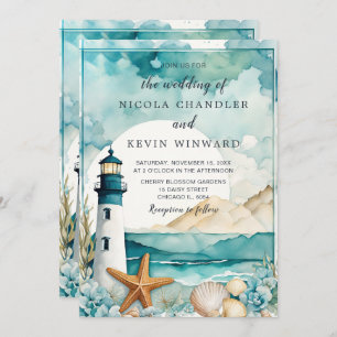 Nautical Lighthouse Wedding Invitation