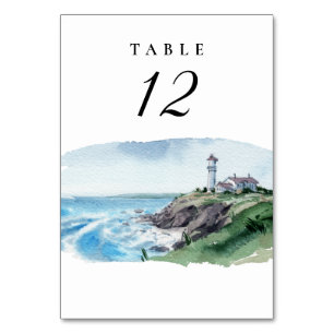 Nautical Lighthouse Wedding Table Number