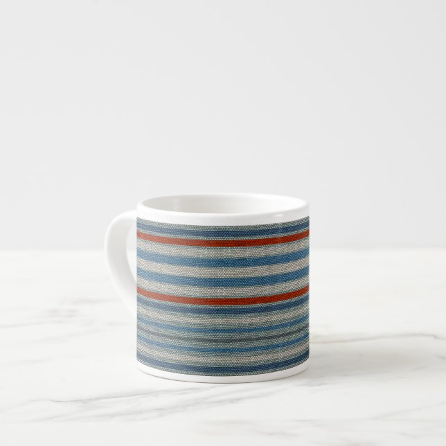 Nautical Linen Stripe Espresso Cup (Front Left)