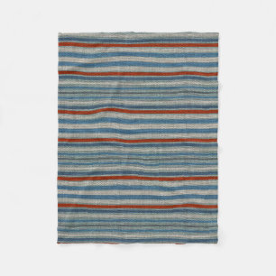 Nautical Linen Stripe Fleece Blanket