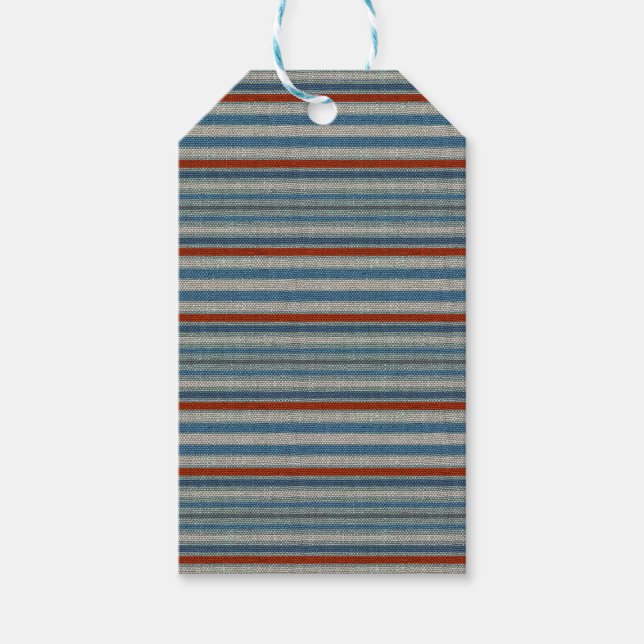 Nautical Linen Stripe Gift Tags (Front)