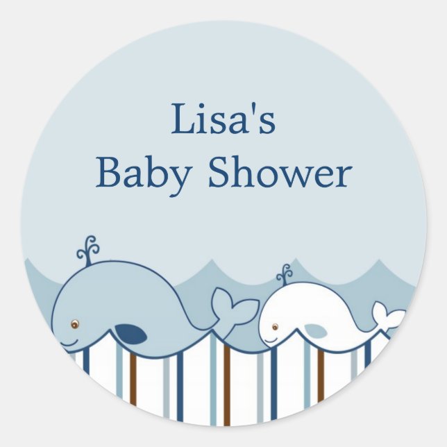 Nautical Little Whale Envelope Seals Stickers (Front)