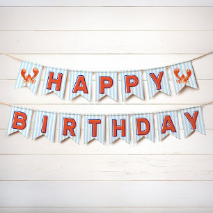 Nautical Lobster Happy Birthday Bunting