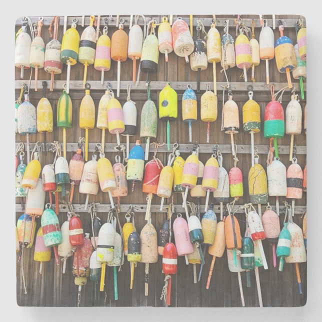 Nautical Lobster Pots Stone Coaster (Front)