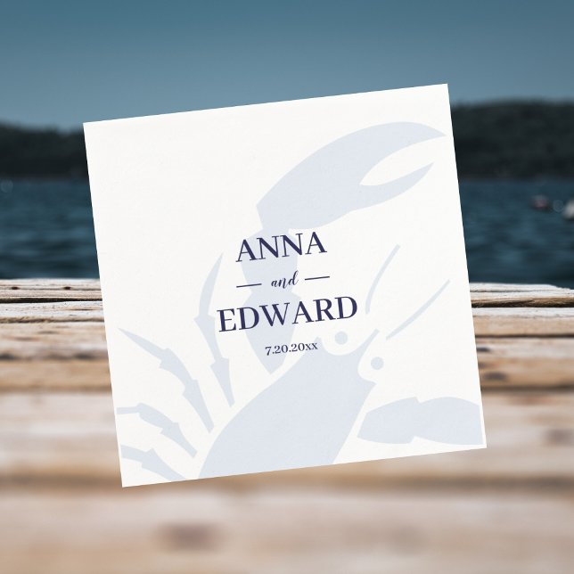 Nautical Lobster Wedding Paper Napkins (Creator Uploaded)