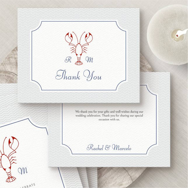 Nautical Lobster Wedding Thank You Card (Creator Uploaded)