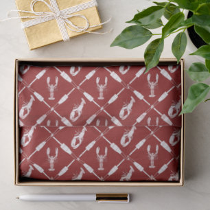 Nautical Lobsters and Buoys Pattern Illustrated Tissue Paper