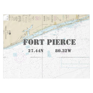 Nautical Longitude Latitude Fort Pierce FL Tablecloth