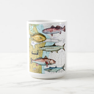 Nautical map coffe mug