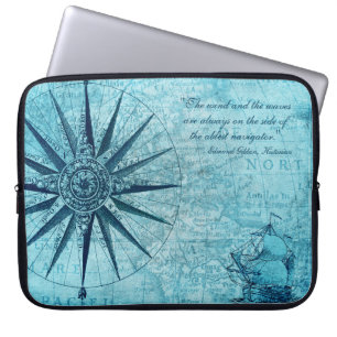 Nautical Map Design Electronics Tablet Sleeve