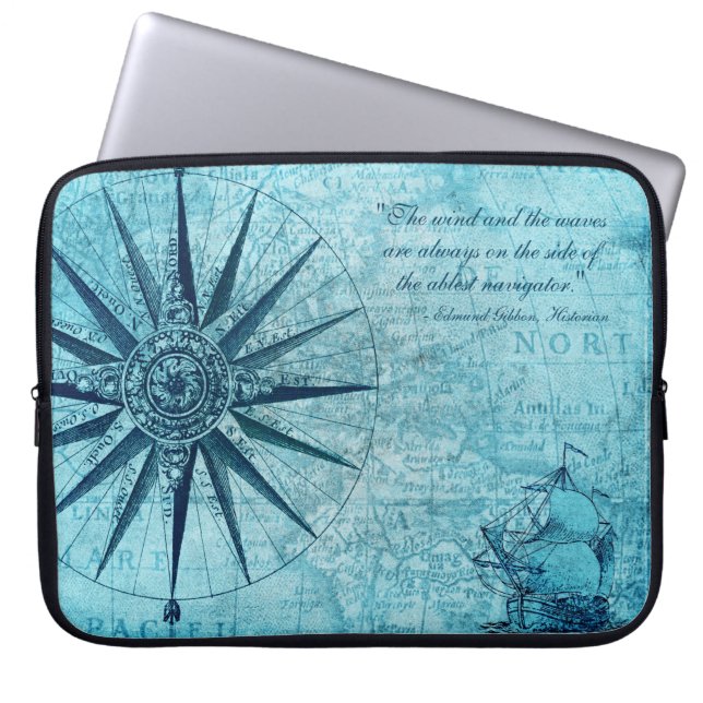 Nautical Map Design Electronics Tablet Sleeve (Front)