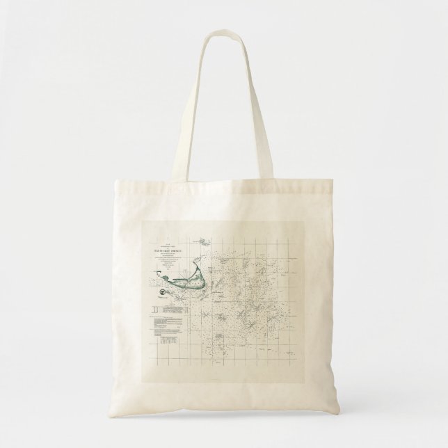 Nautical Map of Nantucket Tote Bag (Front)