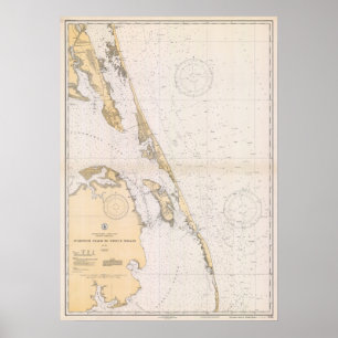 Nautical map of Outer Banks, North Carolina Poster