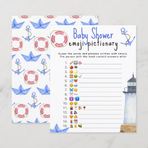 Nautical marine - Emoji picture game baby shower