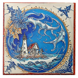 Nautical Marine Life traditional ceramic art no 14 Tile
