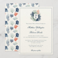 Nautical Marine Ocean Beach Monogram Wedding