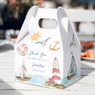 Nautical marine sailing theme boy baby shower favour box