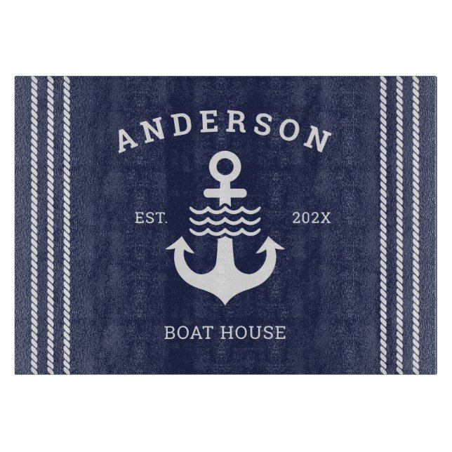 Nautical Maritime Anchor Ocean Lake House   Cutting Board (Front)