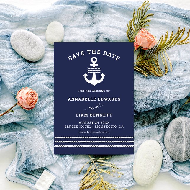 Nautical Maritime Anchor Ocean Lake House Wedding Invitation (Creator Uploaded)