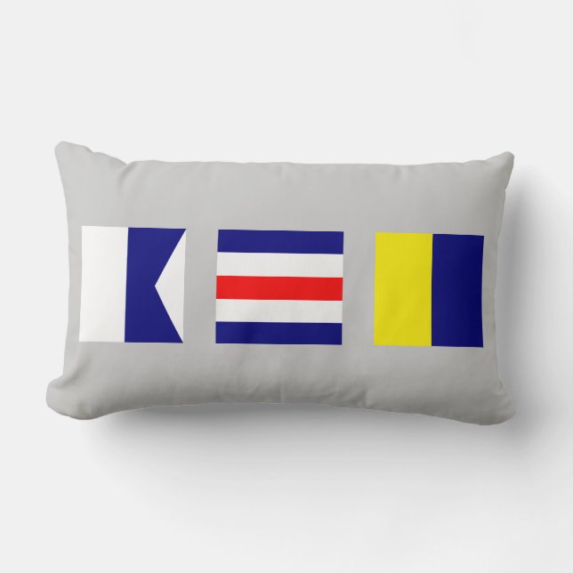 Nautical Maritime Signal Flag ACK Nantucket Pillow (Front)