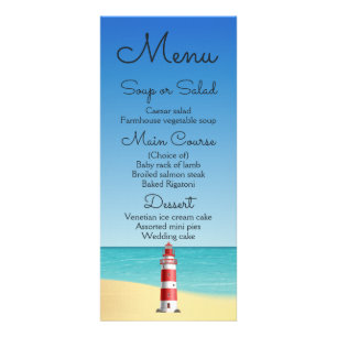 Nautical Menu Beach Wedding Lighthouse Ocean