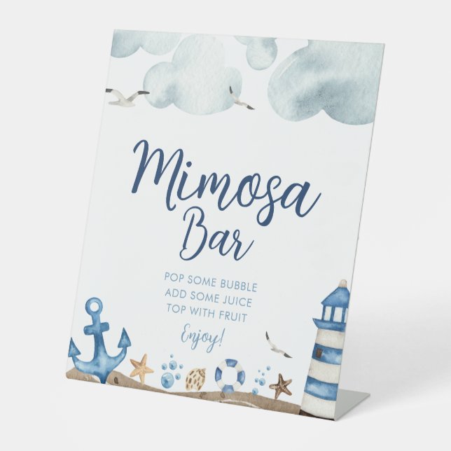Nautical Mimosa Bar Baby Shower Sign (Front)