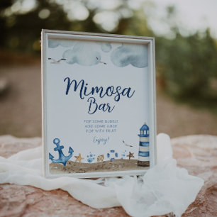 Nautical Mimosa Bar Baby Shower Sign