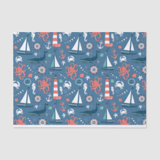 Nautical mini design Tissue Wrapping Paper