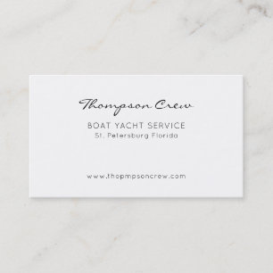 Nautical Minimal Typography Sailing Crew Business Card