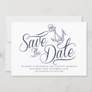 Nautical modern Save the Date Invitation
