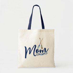 Nautical Mom Established Navy Blue Script Tote Bag