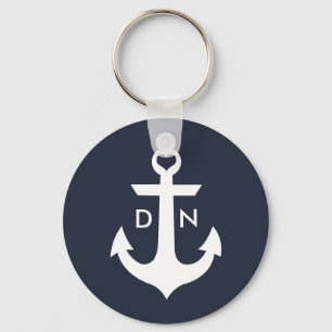 Nautical Monogram Anchor Keychain