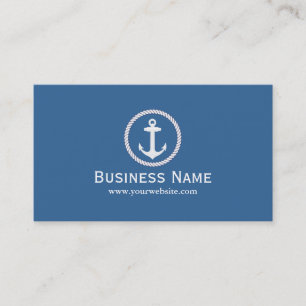 Nautical Monogram Anchor Navy Blue Business Cards