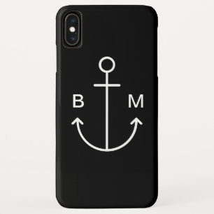 Nautical Monogram Boat Anchor iPhone XS Max Case