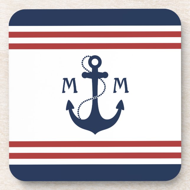 Nautical Monogram Coaster (Front)